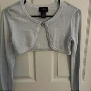 IZ Byer Silver Bolero Cardigan, Girls size 16
